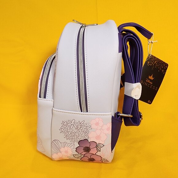 Loungefly Disney Tangled Rapunzel Pastel Flowers Purple Soft Tag Mini Backpack main image 5